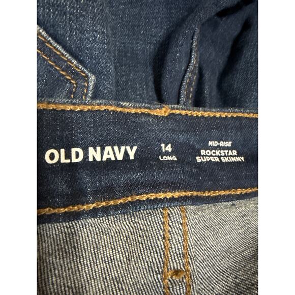 Old Navy Rockstar Super Skinny Mid Rise Women's Blue Casual Denim Jeans Size 14 - Picture 5 of 6